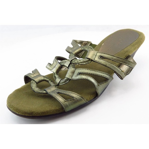 Aerosoles Slides Green Synthetic‎ Women Shoes Size 7.5 Medium - Picture 1 of 6